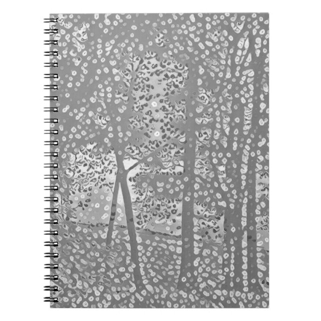 Pointillist träd notebook anteckningsbok (Framsidan)