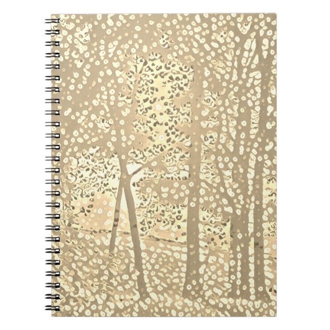 Pointillist träd notebook anteckningsbok (Framsidan)