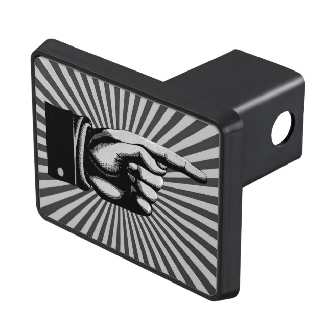 Pointing Finger Sunburst - Grått Dragkroksskydd (Topp Höger)