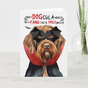 Pointing Griffon Funny Count DOGcula Halloween Helgkort