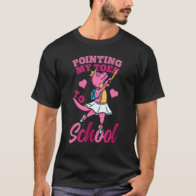 Pointing My Toes To School Back To School Girls T Shirt (Framsida)