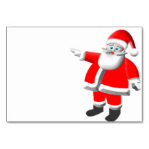 Pointing Santa Namn Card