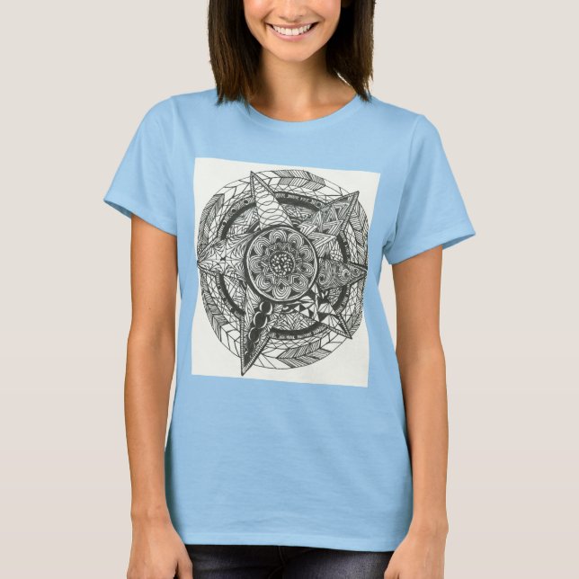 Points Mandala Top Tee Shirt (Framsida)