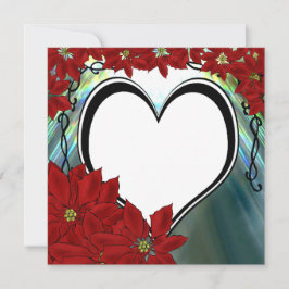 PointsettiaHeart Photo Personlig Card Julkort