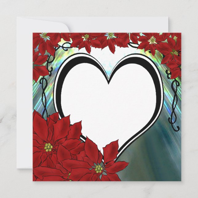 PointsettiaHeart Photo Personlig Card Julkort (Framsida)