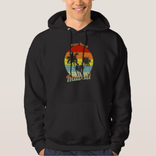 Poipu Beach Hawaii Retro Tropical Handflatan Träd Hoodie