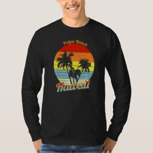 Poipu Beach Hawaii Retro Tropical Handflatan Träd T Shirt