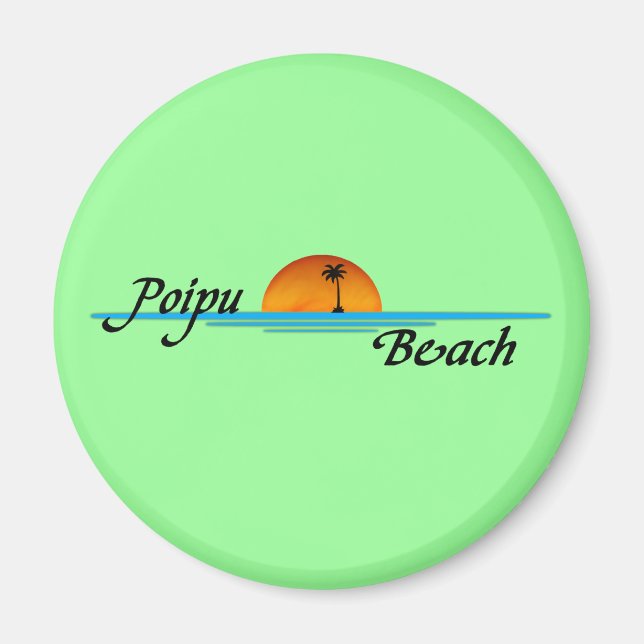 Poipu Beach Sunset Magnet (Framsidan)