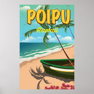 Poipu Hawaii-reseaffisch Poster