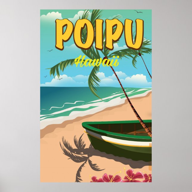 Poipu Hawaii-reseaffisch Poster (Framsidan)