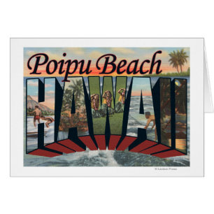 Poipu strand, Hawaii - stora brevplatser Hälsningskort