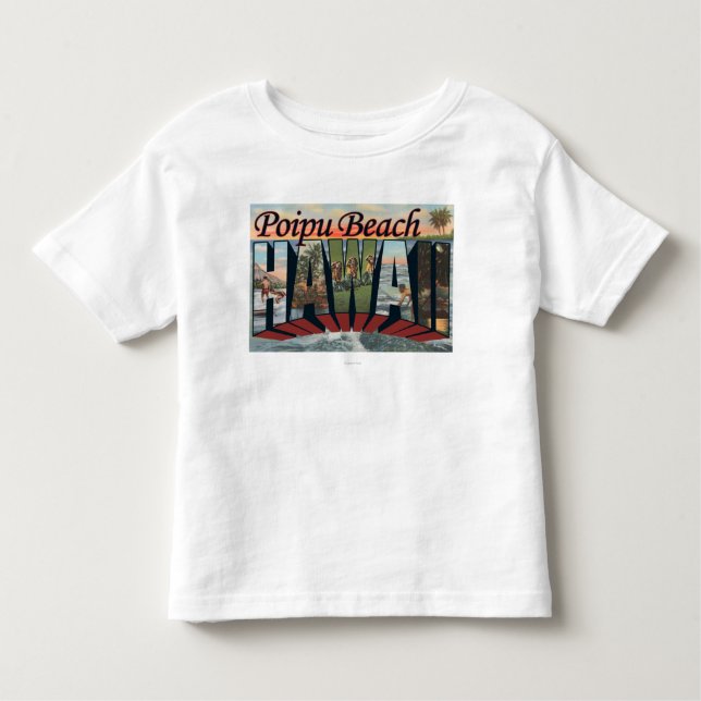 Poipu strand, Hawaii - stora brevplatser T Shirt (Framsida)