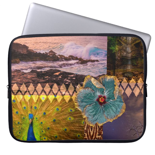 Poipu Sunrise, Kauai Hawaiian Collage Wetdress Laptop Sleeve (Framsidan)