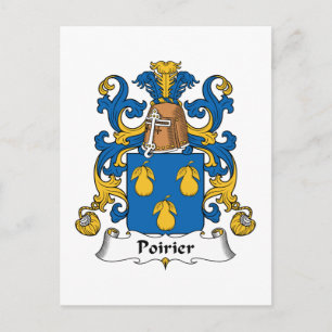 Poirier Family Crest Vykort