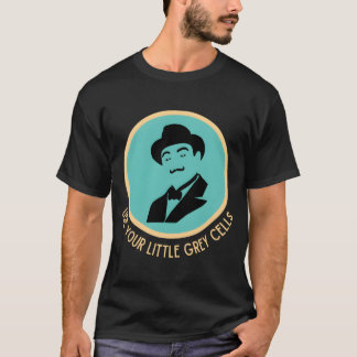 Poirot Använda Din lilla Grått Cells Mustache Blue T Shirt