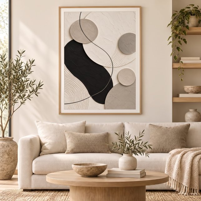 Poised Circles | Minimal Abstract Plaster Art Prin Poster (Skapare uppladdad)