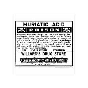 POISON Apothecary Vintage Label Rubber Frimärke Stämpel