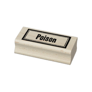 POISON Apothecary Vintage Label Rubber Frimärke Stämpel