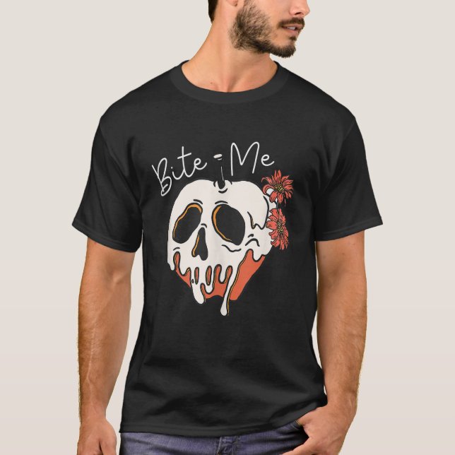 Poison Bita mig Wicked Apple Fall Halloween Tee Ta (Framsida)