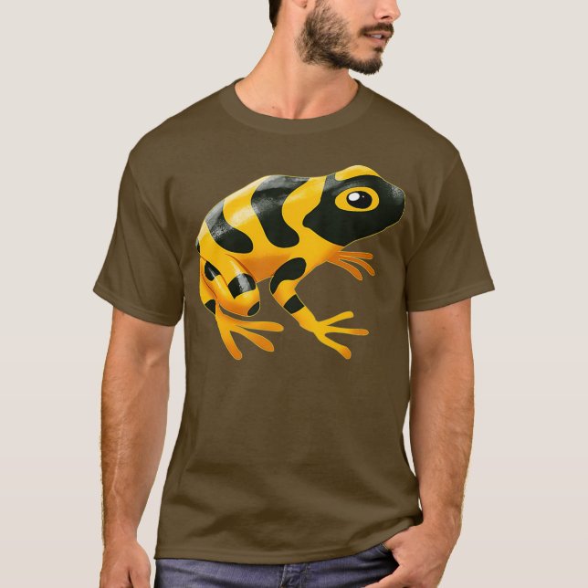 Poison Dart Frog - Black Gult - Amphibian - I T Shirt (Framsida)