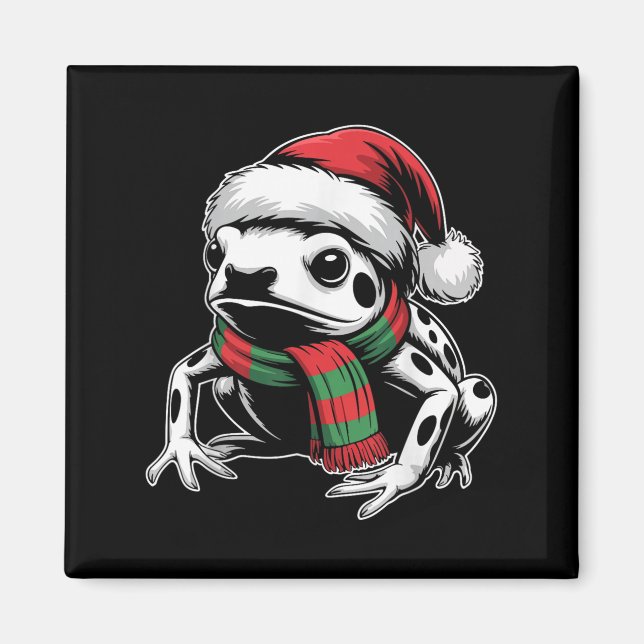 Poison Dart Frog Julafton Santa Hat Scarf jul Co Magnet (Framsidan)