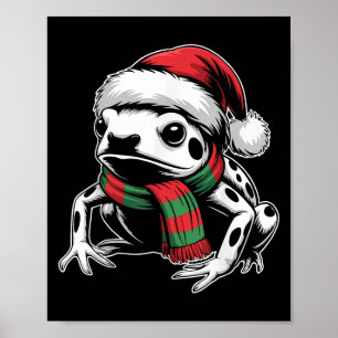 Poison Dart Frog Julafton Santa Hat Scarf jul Co Poster