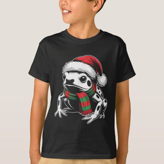 Poison Dart Frog Julafton Santa Hat Scarf jul Co T Shirt (Framsida)