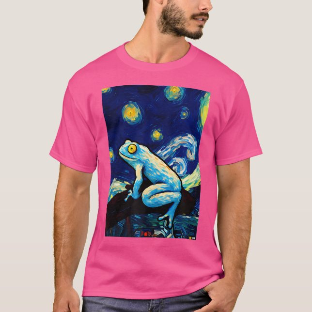 Poison Dart Frog Starry Nattmålning T Shirt (Framsida)