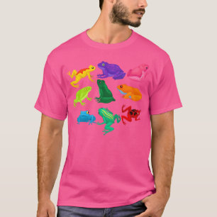 Poison Dart Frogs Amphibians Exotic Animal Färgad T Shirt