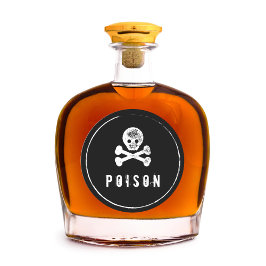 Poison Flaska - Alcohol flaska-etikett för Hallowe Runt Klistermärke