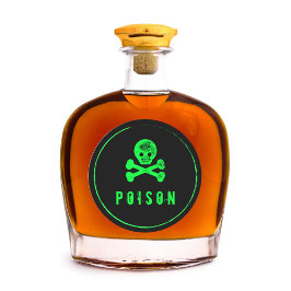 Poison Flaska - Alcohol flaska-etikett för Hallowe Runt Klistermärke