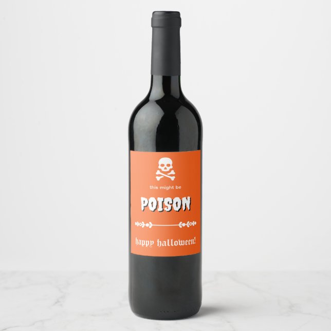 Poison Halloween Vin-etikett Vinflaska Etikett (Framsida)