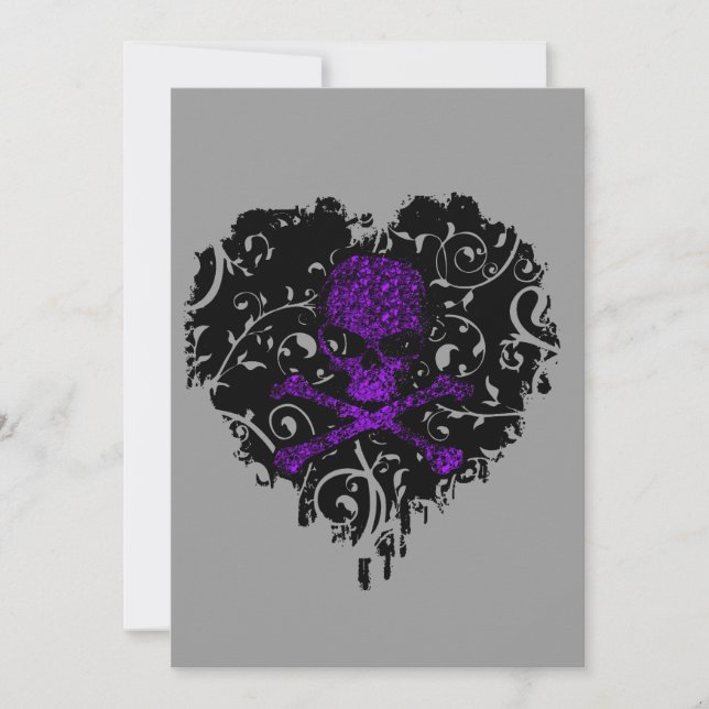 Poison Heart Skull Gothic Möhippa Inbjudningar (Framsida)