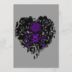 Poison Heart Skull Gothic Möhippa Inbjudningar