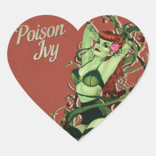 Poison Ivy Bombshell Hjärtformat Klistermärke