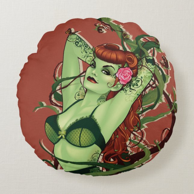 Poison Ivy Bombshell Rund Kudde (Framsidan)