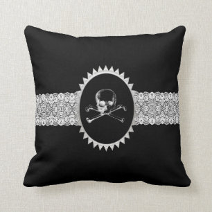 Poison Skull Cameo Goth Dekorativ kudde
