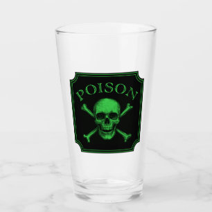 Poison Skull och Crossbone Halloween Design Skriv Glaskopp