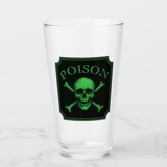 Poison Skull och Crossbone Halloween Design Skriv  Glaskopp (Framsida)