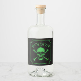 Poison Skull och Crossbone Halloween Design Skriv Spritflaskor Etikett
