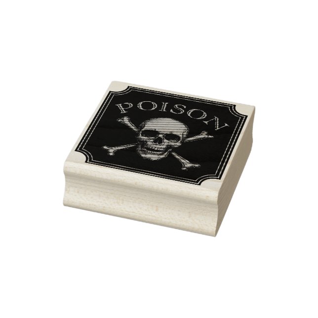 Poison Skull och Crossbone Halloween Design Skriv  Stämpel (Stämpel)