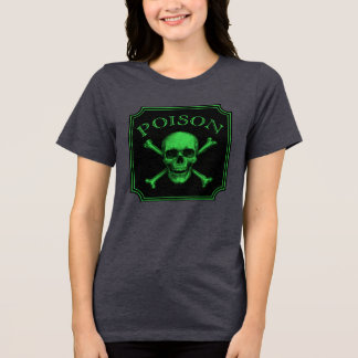 Poison Skull och Crossbone Halloween Design Skriv T Shirt