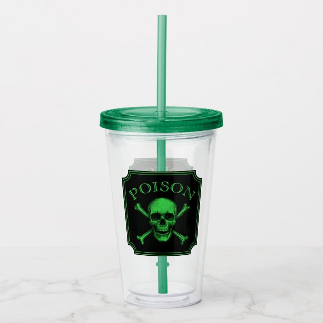 Poison Skull och Crossbone Halloween Design Skriv  Take Away Mugg (Framsida)
