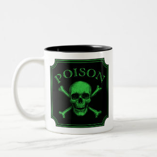 Poison Skull och Crossbone Halloween Design Skriv Två-Tonad Mugg