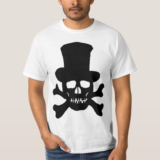 Poison Skull och Crossbone med Top hat T-shirt (Framsida)