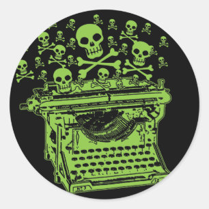 Poison Typewriter Runt Klistermärke