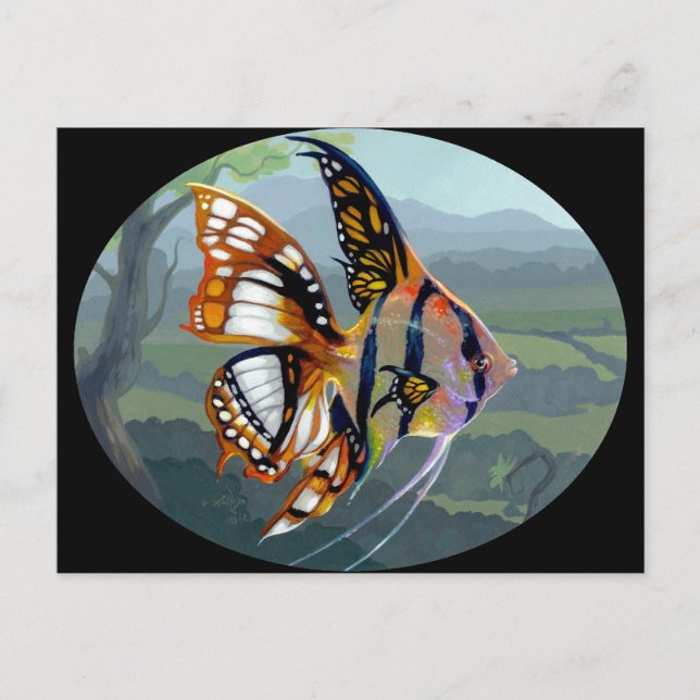 "Poissons Volants : Étude I" vykort (Framsida)