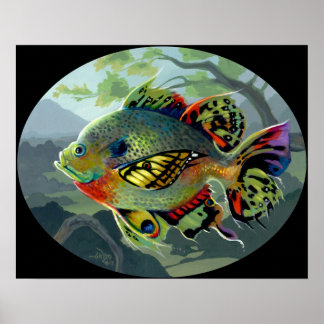Poissons Volants: Etude II ART PRINT flygande fisk Poster