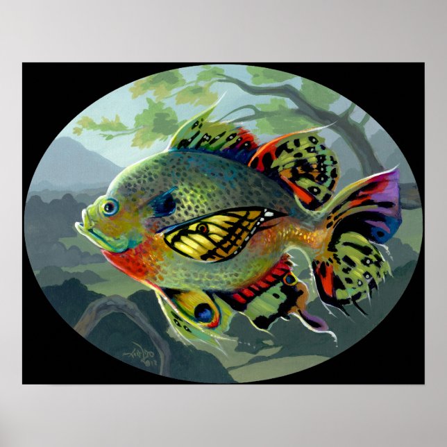 Poissons Volants: Etude II ART PRINT flygande fisk Poster (Framsidan)