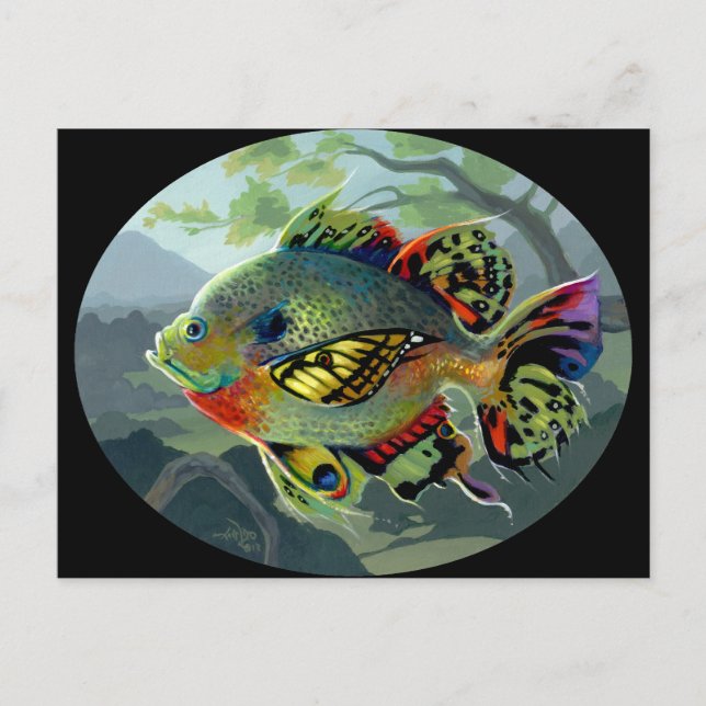 "Poissons Volants: Étude II’ vykort (Framsida)